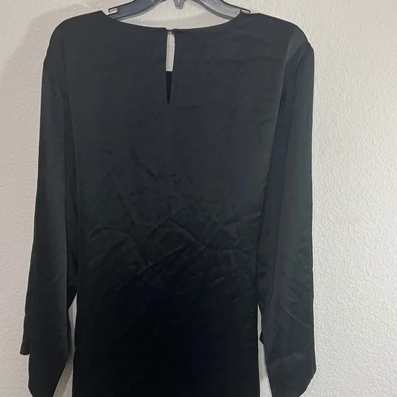 treccia hammered satin dress BANANA REPUBLIC TRECCIA HAMMERED SATIN DRESS BLACK Size XL NWOT Mini